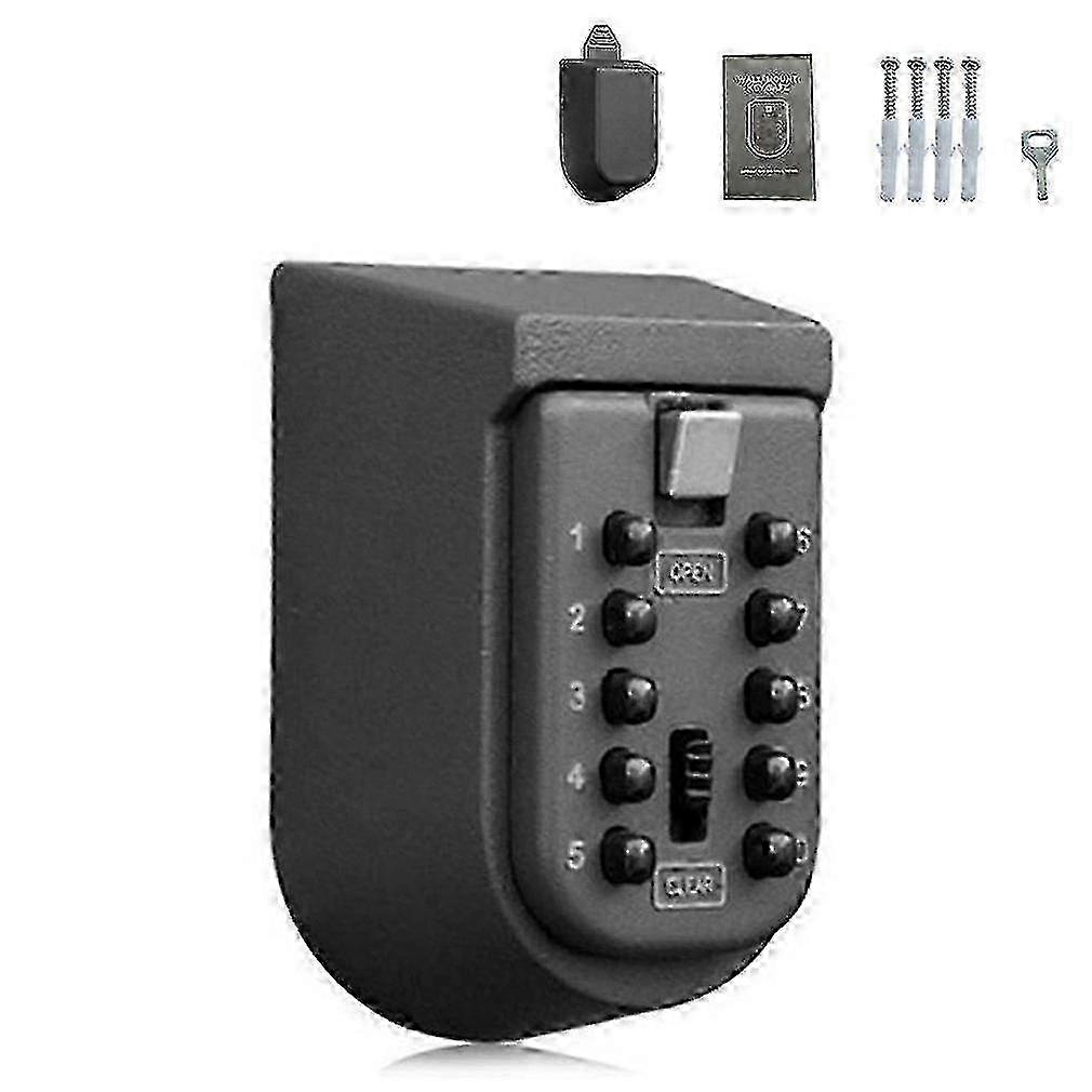 Smart Outdoor Key Storage Lock Box Push Button Combination Password Key Safety Box Walling Resettable Code Holder