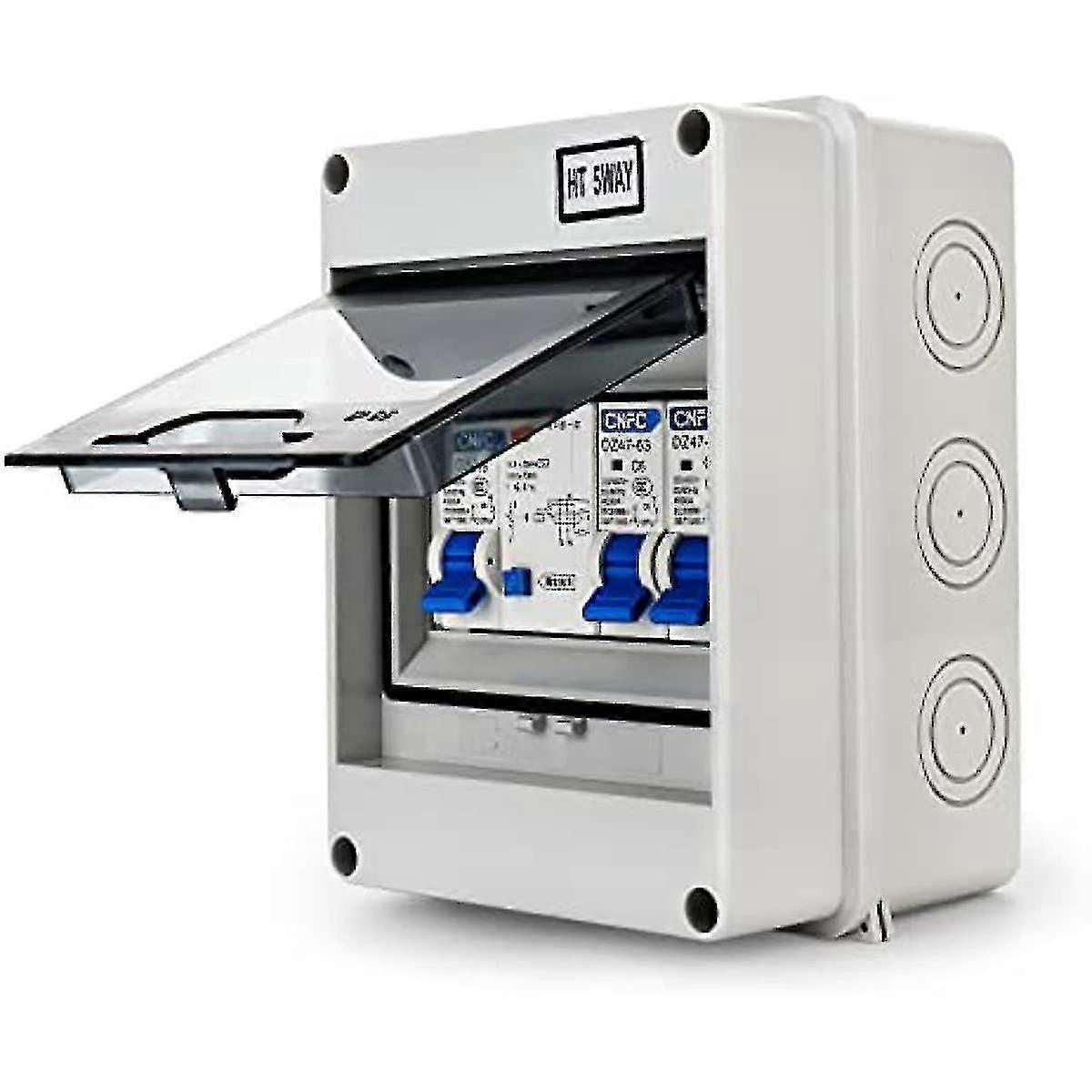 5 Way Consumer Unit Circuit Breaker Panel Weatherproof Fuse Box Mini Leakage Circuit Breaker Ip65 Waterproof Consumer Unit For Outsaid Buildings