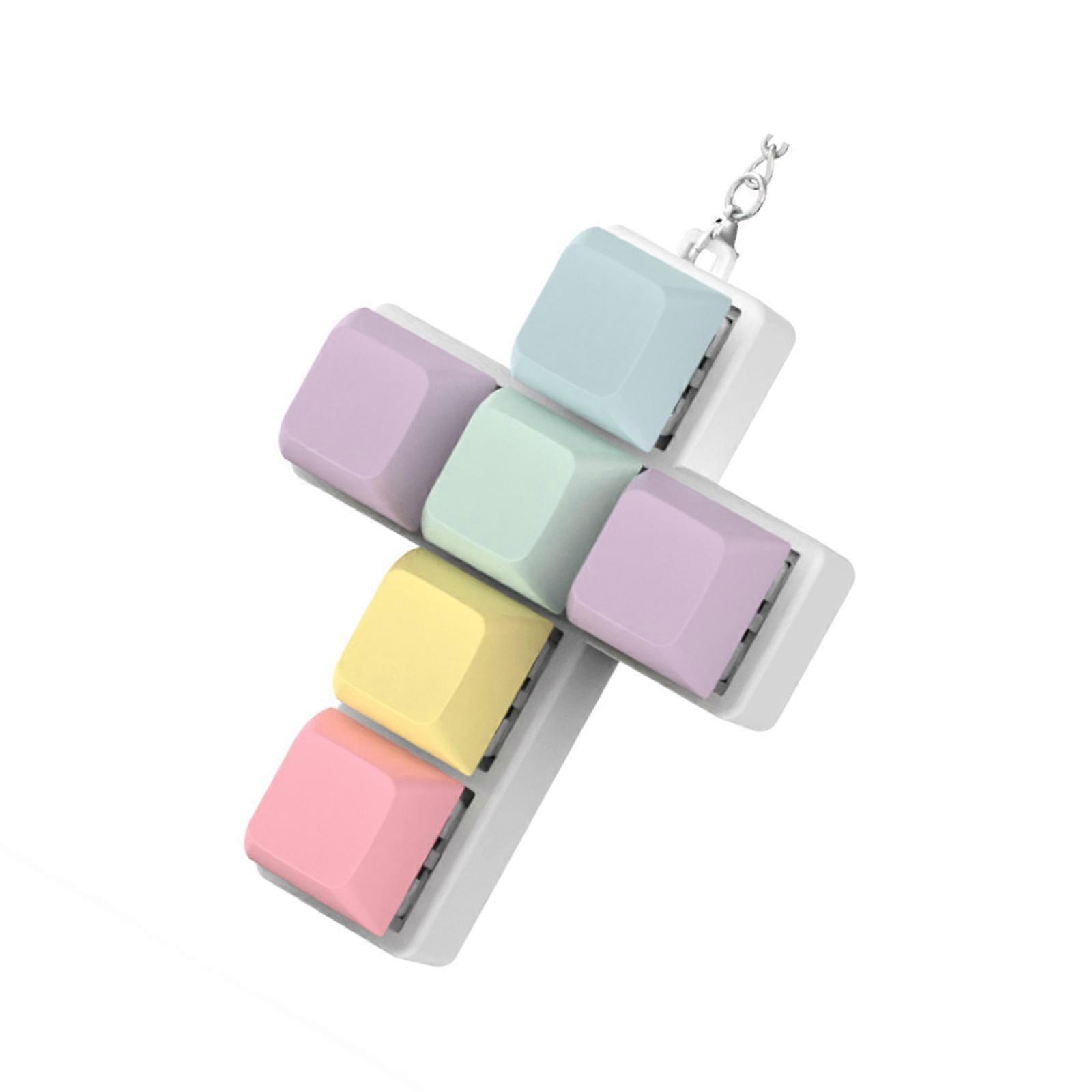 Pocket Sized 6 Switches Tester Strong Plastic Squirm Keychains Keyboard Switches Testing for Lovers & Students Multicolor