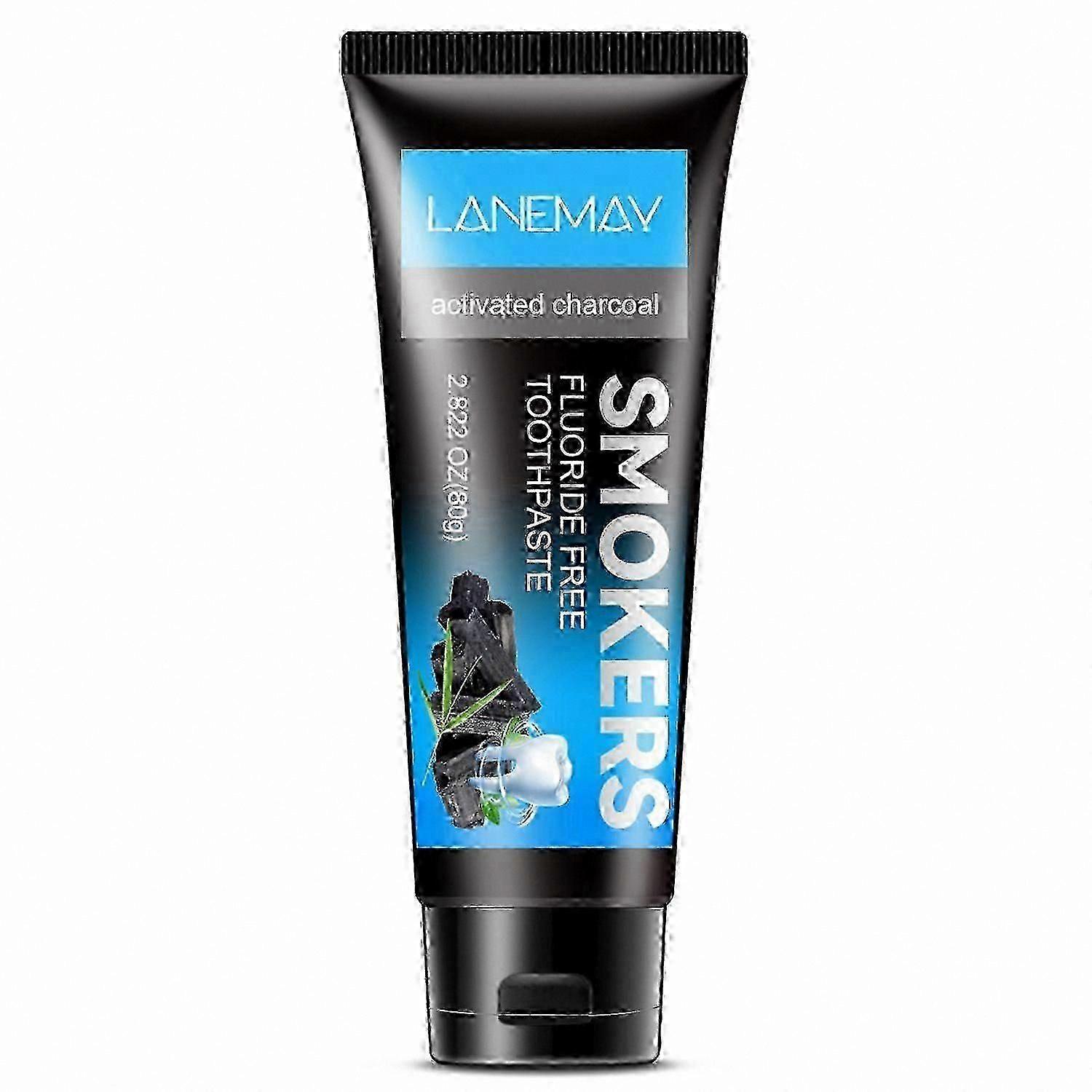 Natural Whitening Toothpaste with Activated Charcoal for Bad Breath, Decay Prevention, and Stain Removal, 80g