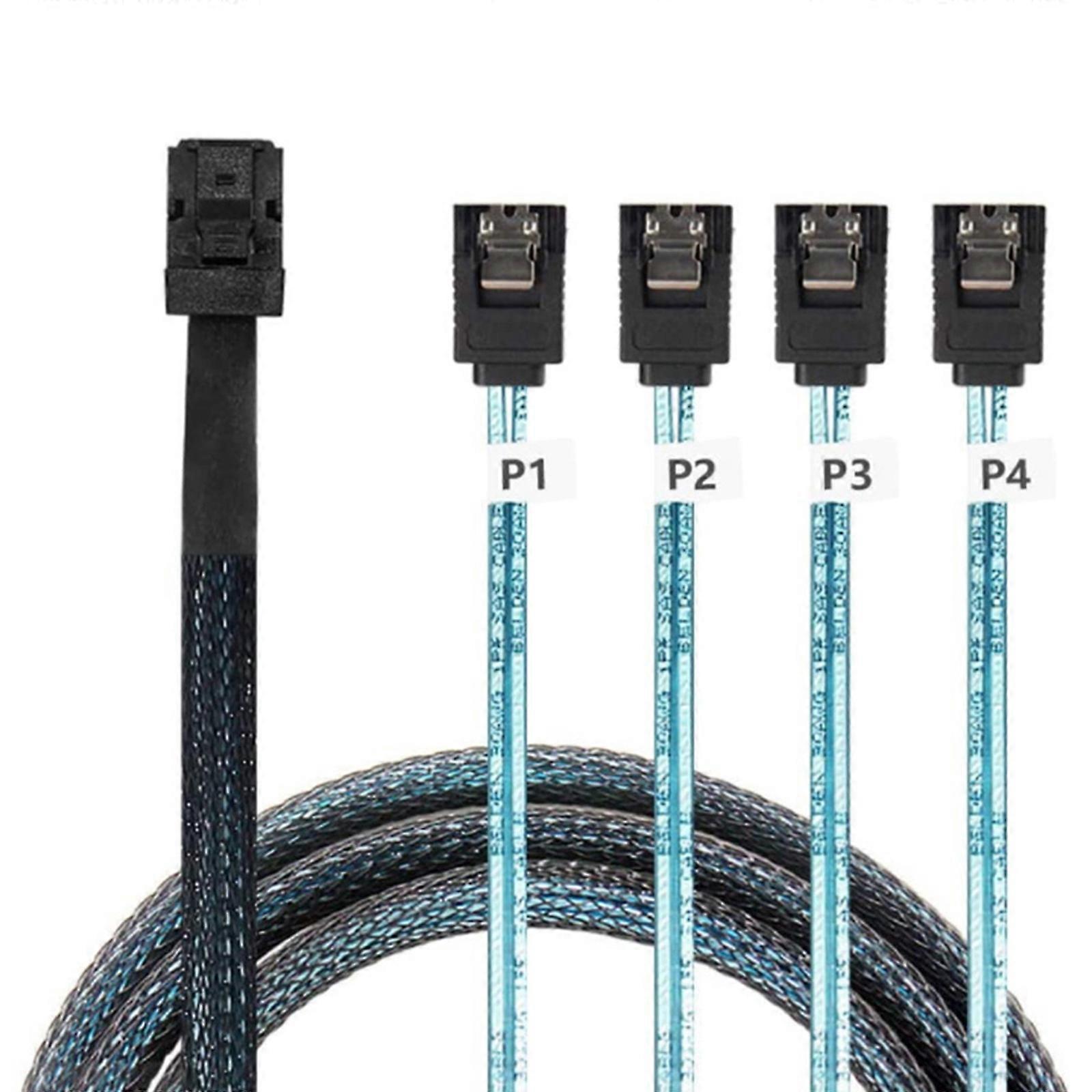 SFF-8643 to 4 Port 7Pin Cable Server External Hard Drives Cable Server Cable Replacement For Hard Disk Servers Multicolor