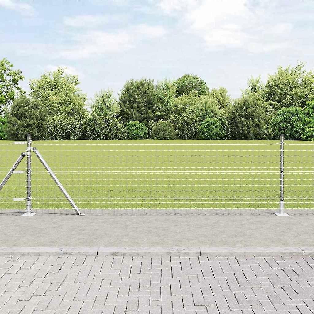 Zaunpfosten 7 pcs Silber Stahl