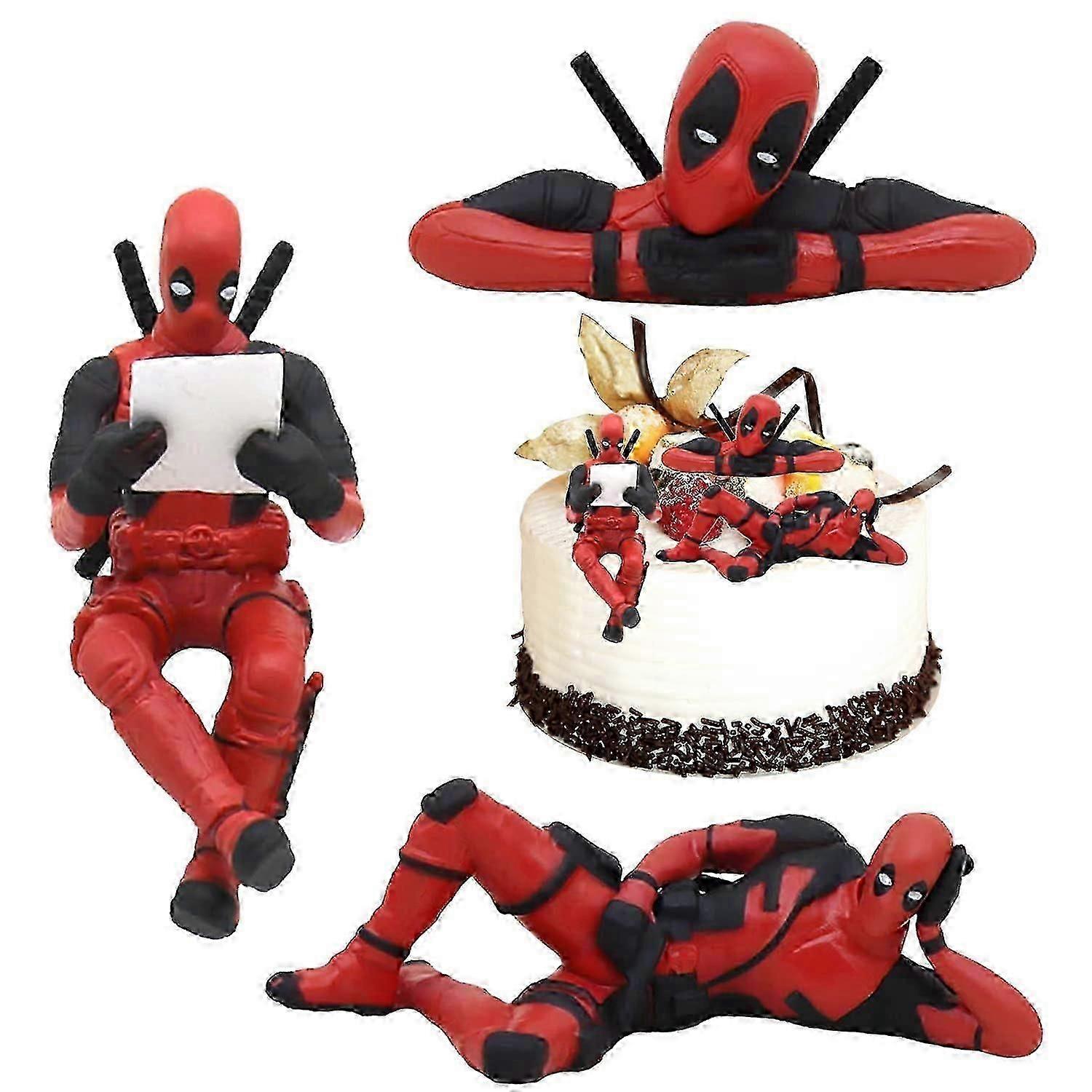 Deadpool Figures Cake Decoration, 3Piece Mini Figures Set Cake Topper