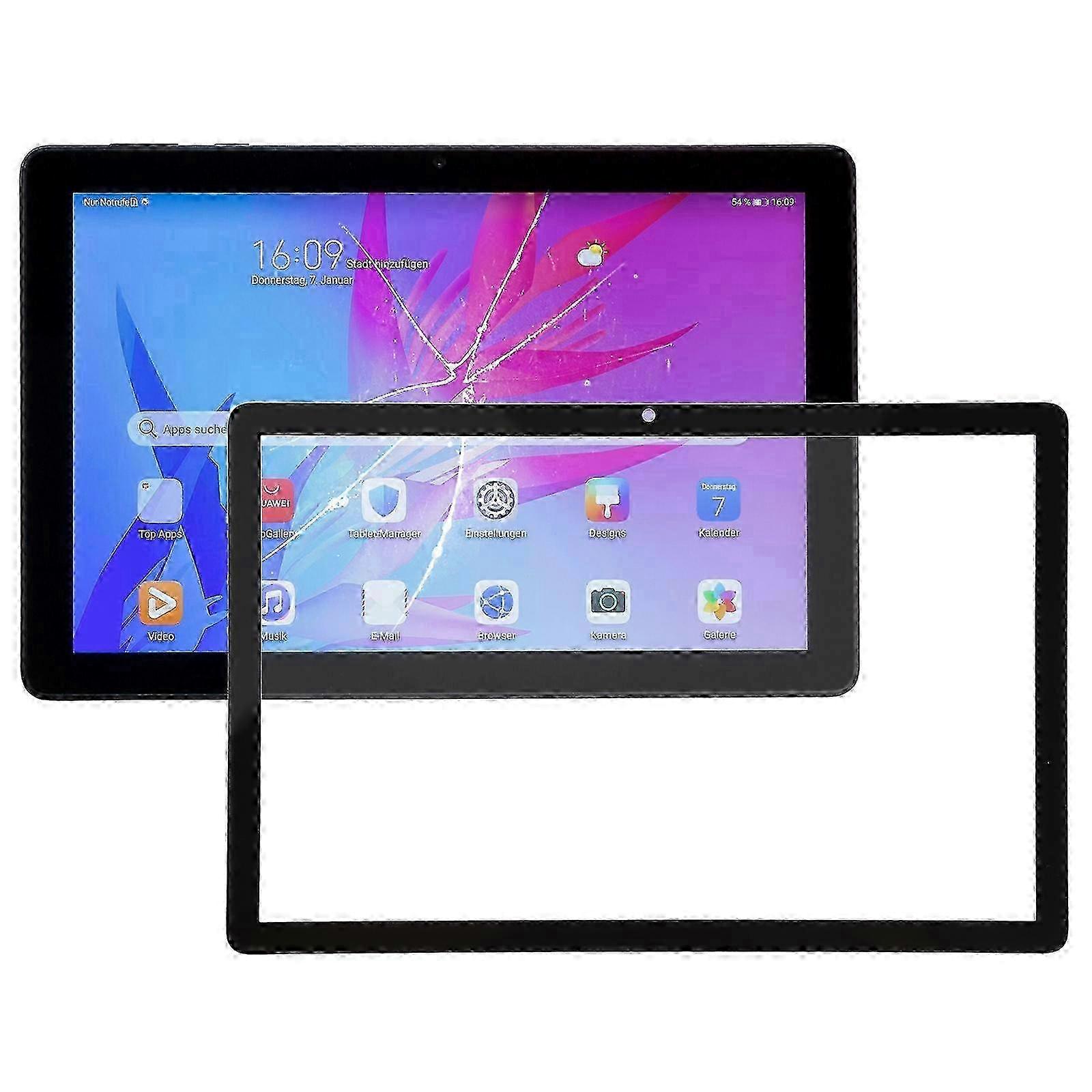 For Huawei MatePad T 10s AGS3-L09 AGS3-W09 Front Screen Outer Glass Lens (Black)