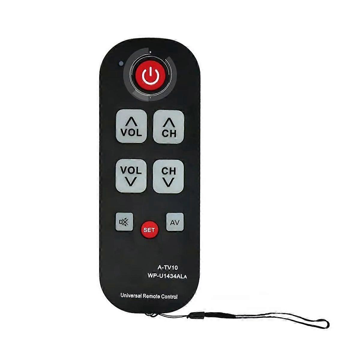 A-TV10 TV Remote with Big Buttons for Seniors Universal Controller Simple Waterproof Remote Control