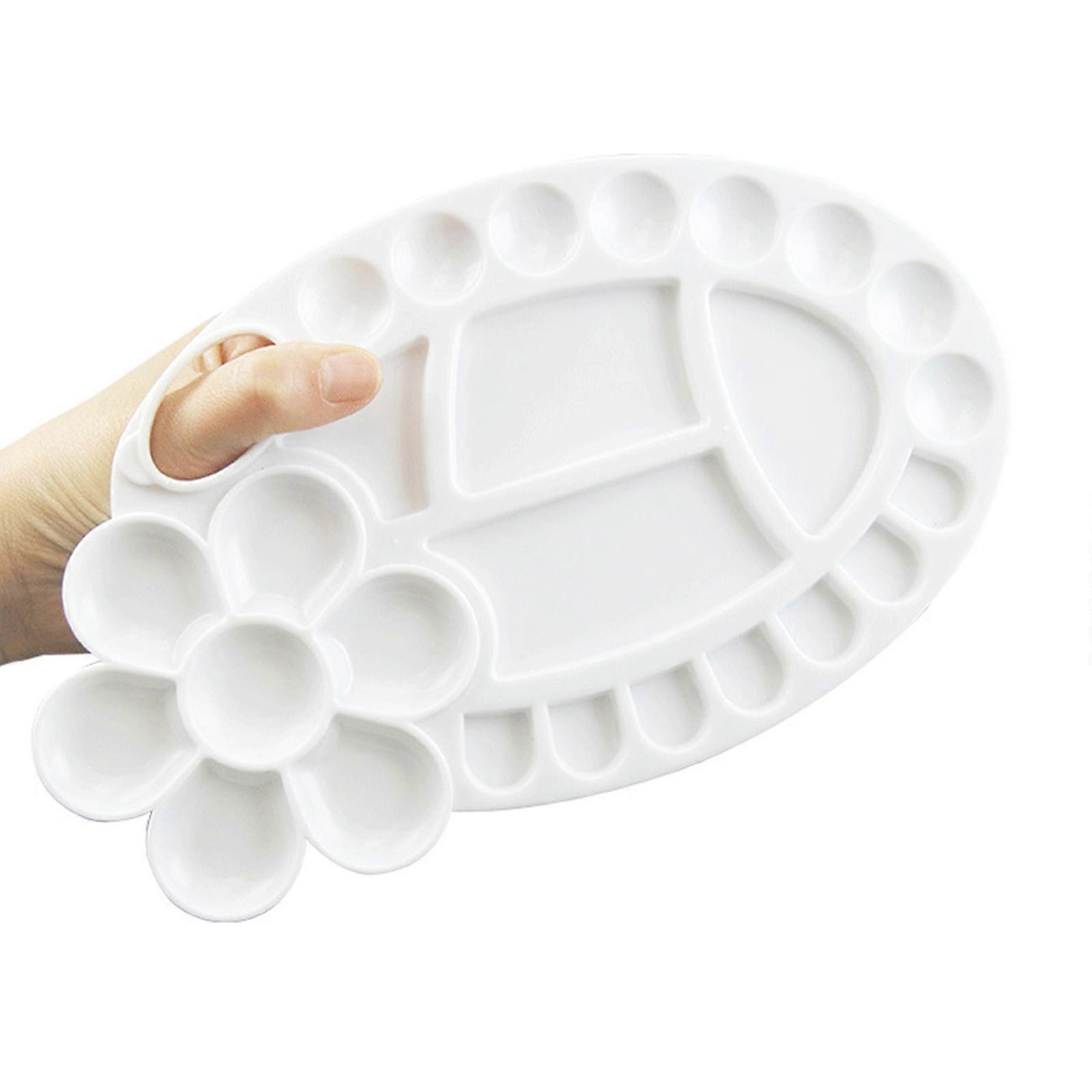 Multi Compartment Kids Painting Palette Flexible Plastic Paint Mixing Tray Color Blending Tool For Creative Projects Multicolor