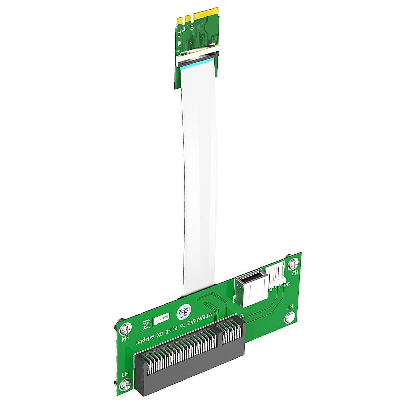 Mini PCIE to PCIExpress X8 Slot 4Pin Power Adapter Board with USB2.0 Port Extension Cable Horizontal Multicolor