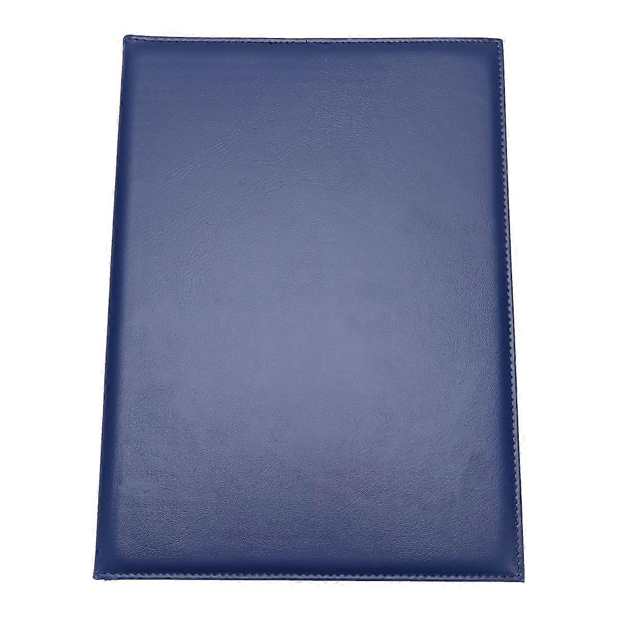 A4 Leather Certificate Cover Certificate Folder Blank Cover Protective Case (Blue)