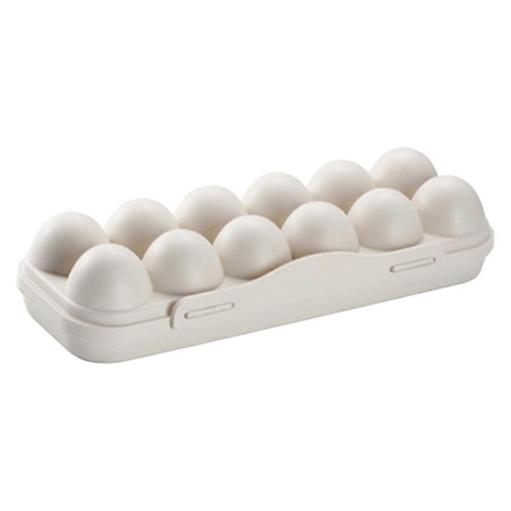 Begine 112588 Snap-On Stackable Egg Storage Box with Lid, Beige - Compatible with Refrigerator Crisper, 1X Container