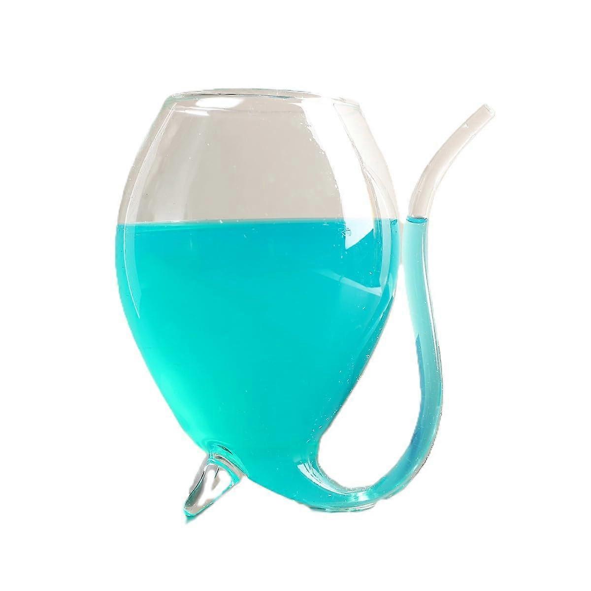 Vampire Wine Glass with Builtin Straw, Creative Cocktail Decanter for Home Bar and Parties