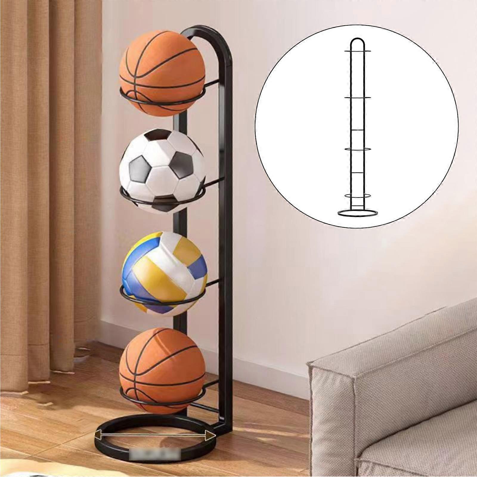 Miayilima Vertical Storage Rack, Metal Multi-Layer Organizer Stand for Basketball, Football, Volleyball - Simple Standing Shelf