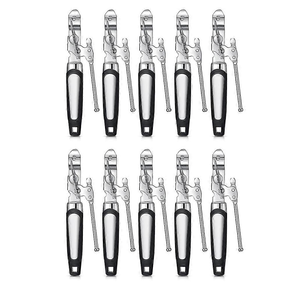 10 Pieces Can Opener Manual Can Opener Soft Non Slip Grip Handle Heavy Duty HandHeld Can Opener Safety Can Opener