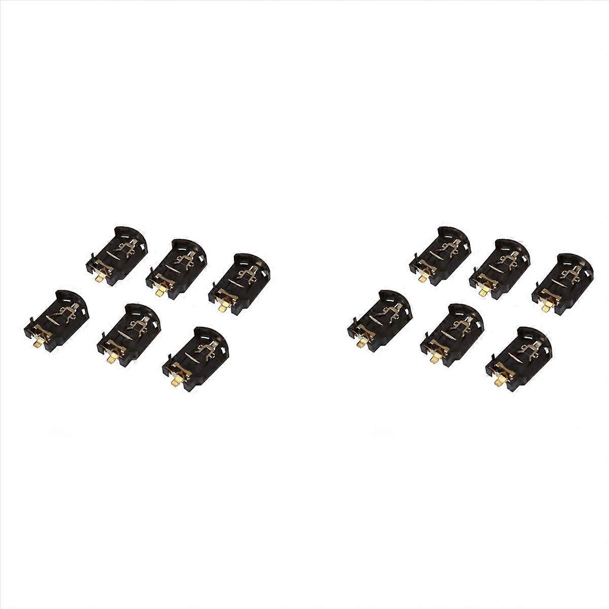 12PCS Brown Plastic Housing CR2032 Button Cell Battery Socket Holder Case