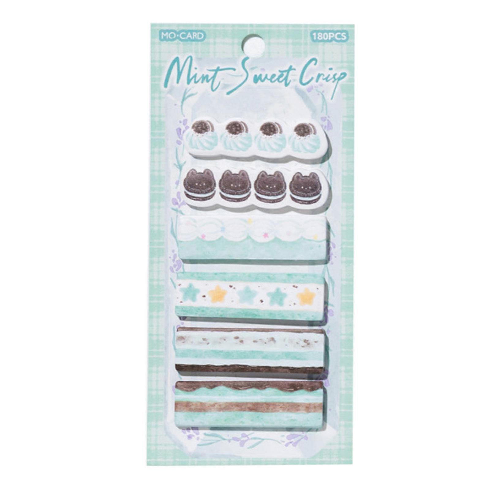 180 Sheets Cartoon Dessert Adhesive Note Book Page Markers For Journal Planner Notebook Office Document Organization Multicolor