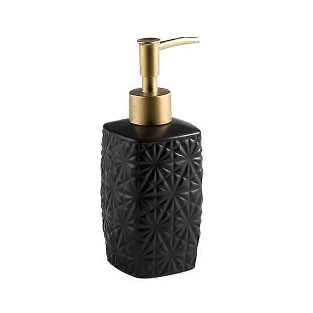 Ceramic Soap Dispenser 310ml Liquid Lotion Pump for Bathroom and Kitchen Black