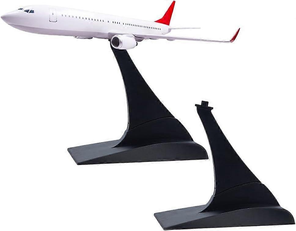 2 Sets Model Plane Display Stand (NO Planes) 3.62x2.87x3.26inch Detachable Aircraft Display Holder Black Plastic Aircraft Model Plane Stand for 1:400 