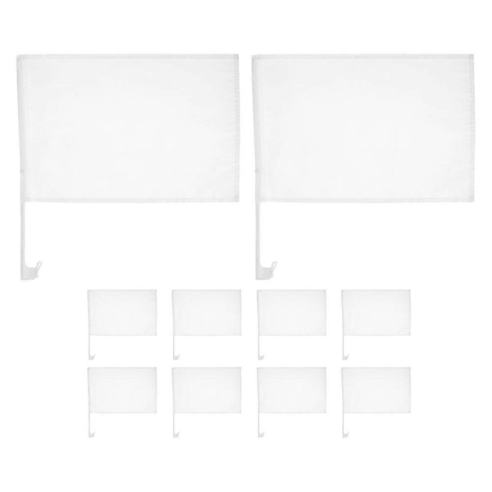 Sublimation Car Window Flag for Decor 10Pcs White Blank Polyester Flags