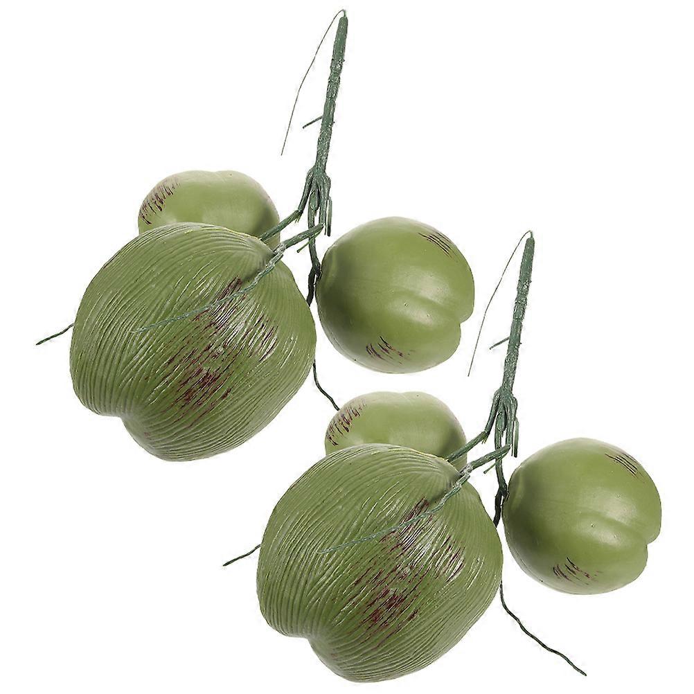 Artificial Coconuts Fake Coconuts for Decor 2 Bunches Lifelike Green Plastic