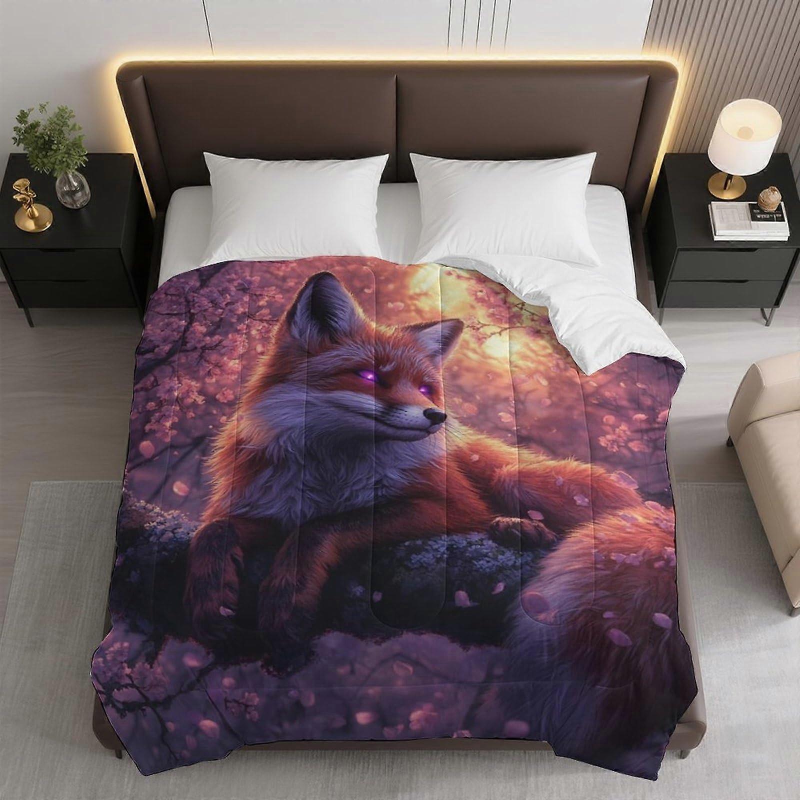 Comforter Bedding Soft Warm Fluffy Quilt 173x218cm for All Seasons with Durable Stitching