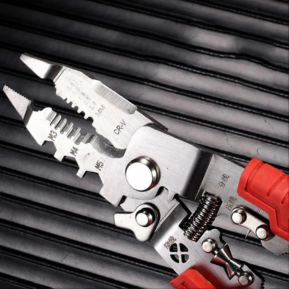 Multifunctional Wire Stripper with Electrical Test Pen Cable Cutter Crimper Tool, Electrical Folding Pliers for Cutting
