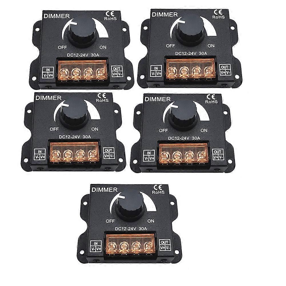 5PCS DC 12V 24V LED Dimmer Switch 30A Voltage Regulator Adjustable Controller for LED Strip Light Dimming Dimmers
