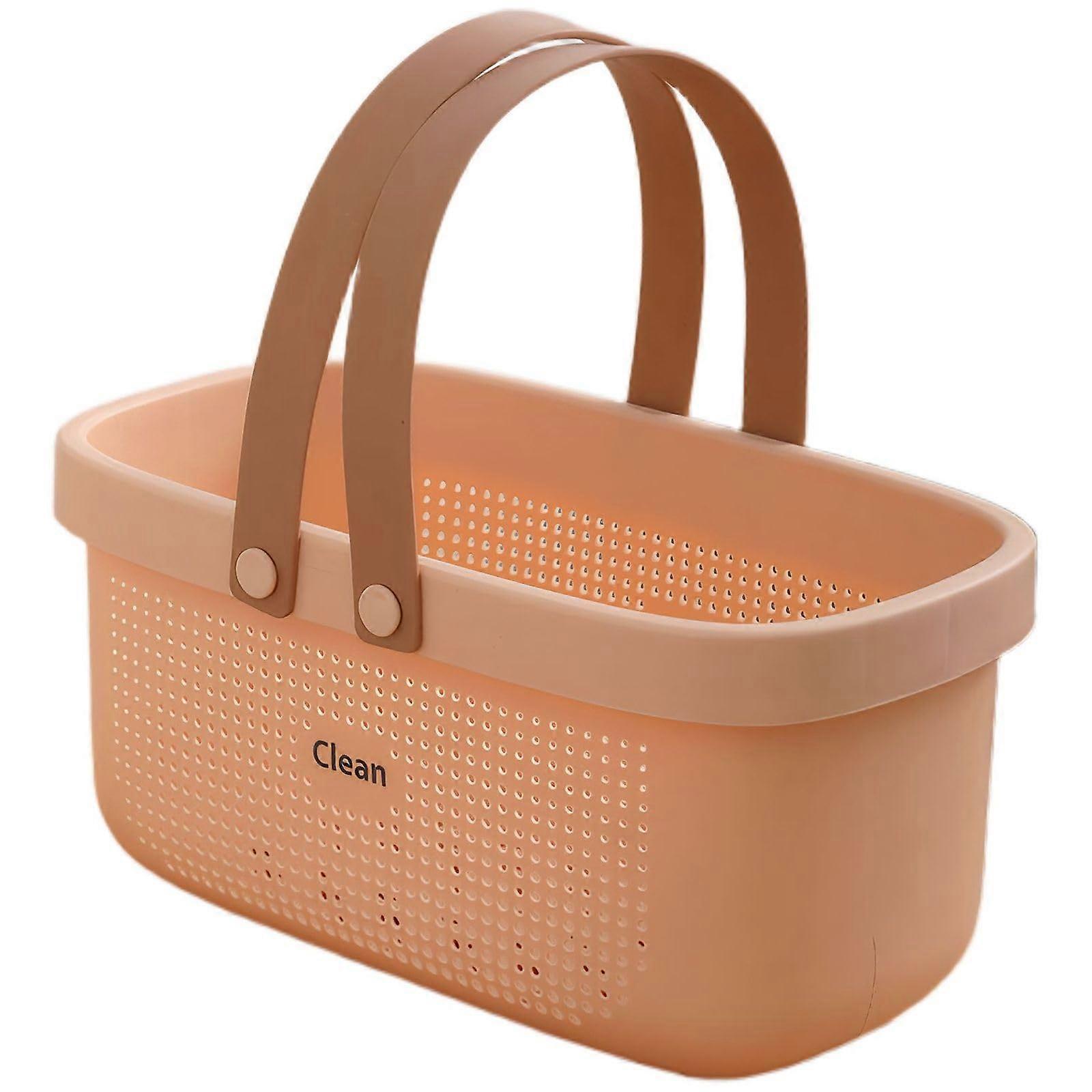 Shower Caddy with QuickDraining Design and EasyCarry Handle Bathroom Organizer Orange 21.5x14.5x15.5 cm