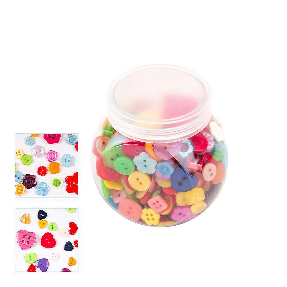 400pcs Resin Buttons in Assorted Shapes and Colors Handicraft Materials for Sewing Scrapbooking Project