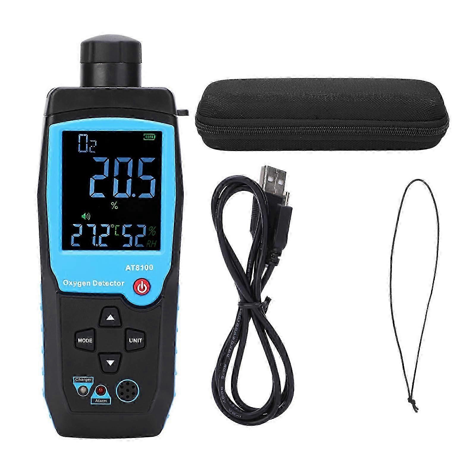 AT8100 High Accurate Oxygen Detector Handheld Smart Sensor Oxygen Tester Measuring Range 025%