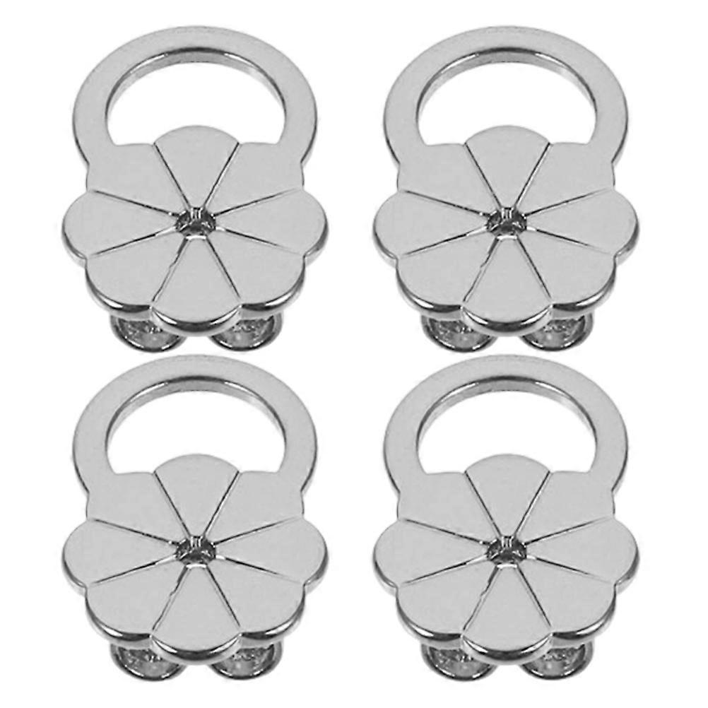 Silver Alloy Hypoallergenic Flower Earring Backs for 4Pcs