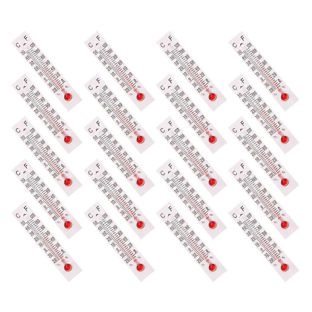 Miniature Temperature Gauge White Mini Thermometer for Decor 20Pcs