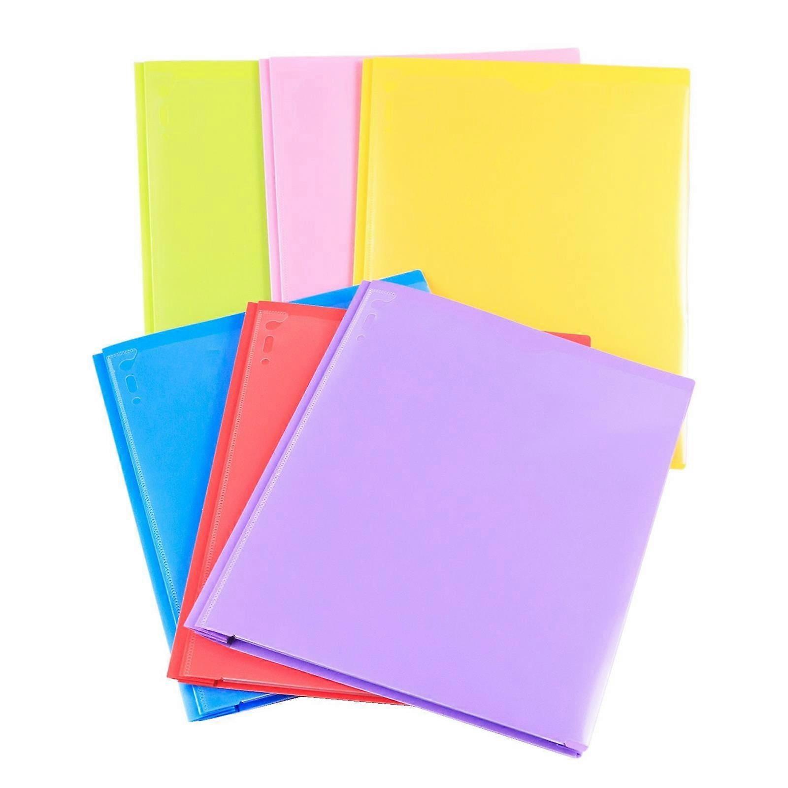 WinysinFolders With Pockets And Prong With Fasteners 2 Pocket Folder 3 Prong Folders 6 Pack Has Six Plastic