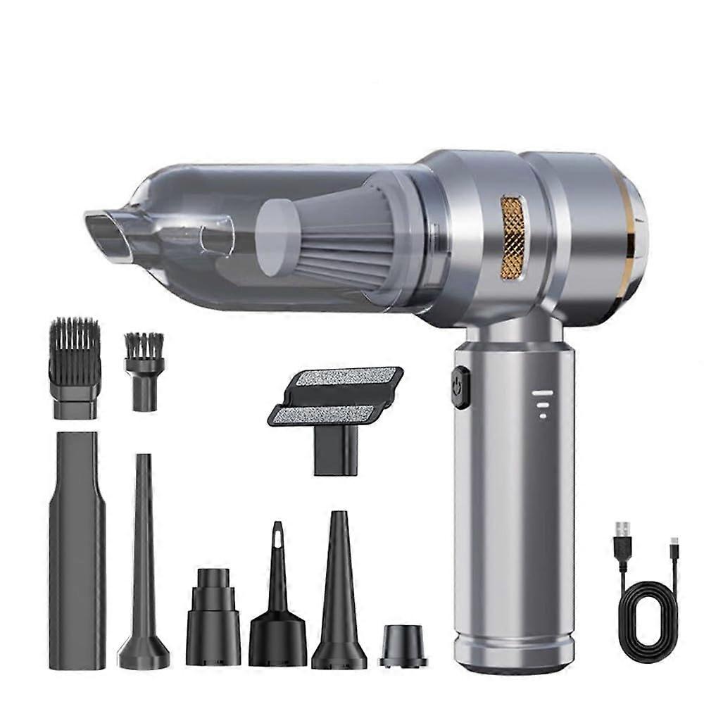 Cordless Car Vacuum 4in1 with Power Brushless Motor, 3Speed Suction, TypeC Charging, LED