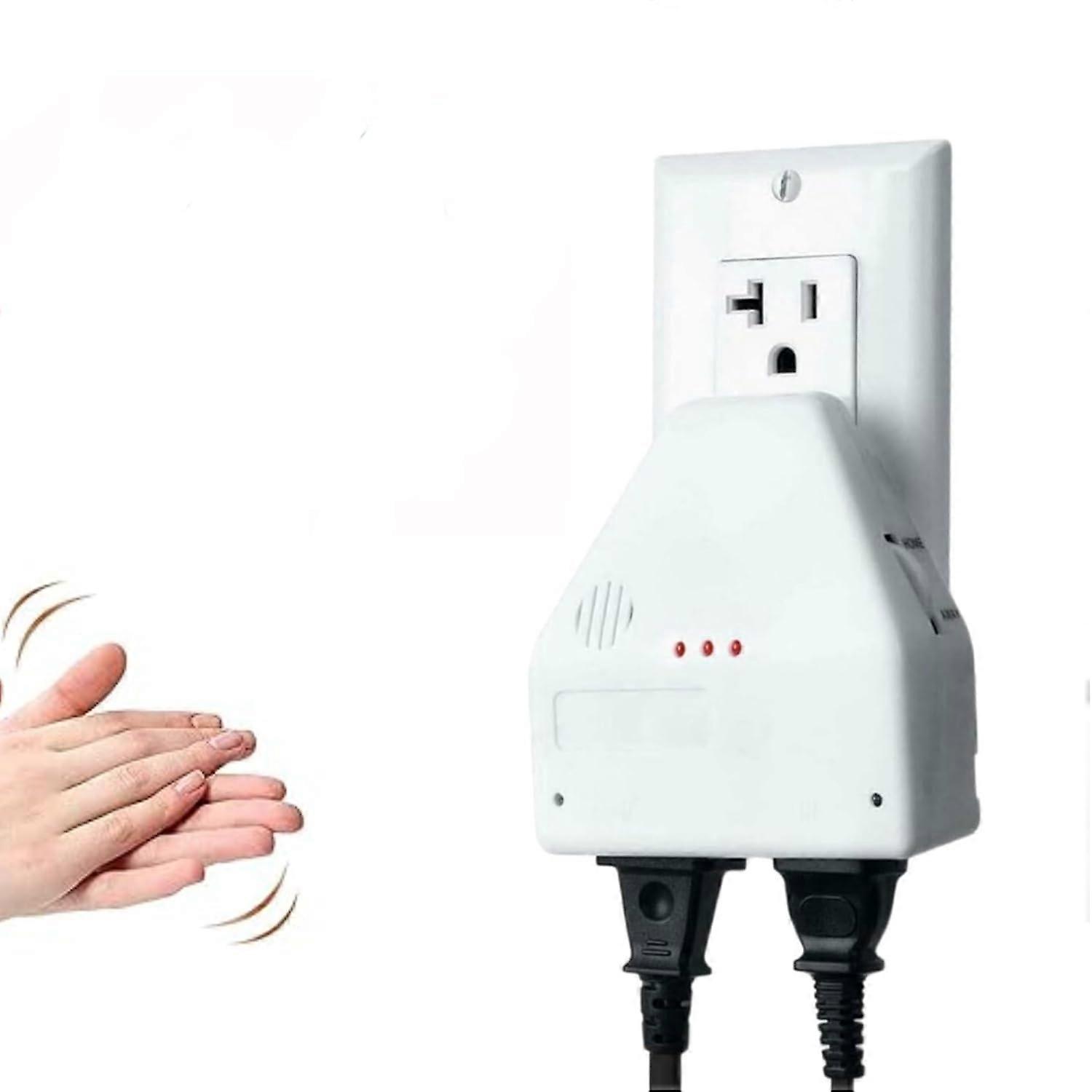 Clap Switch Sound Activated Outlet with Dual Appliance Control and Hands Smart Home Lighting