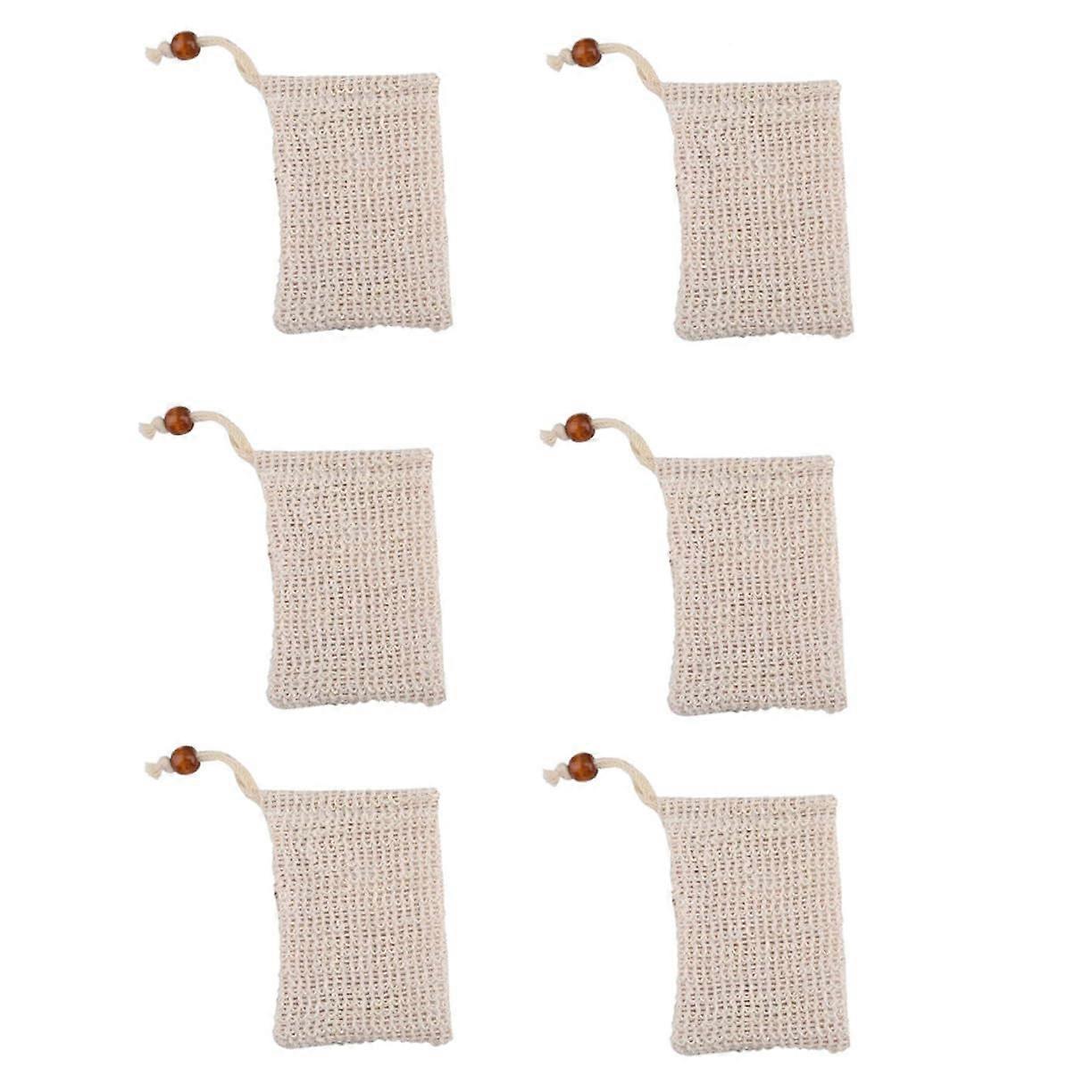 Soap Saver Bag 6pcs Mesh Exfoliating with Drawstring for Quick Rich Lather and Bath Use