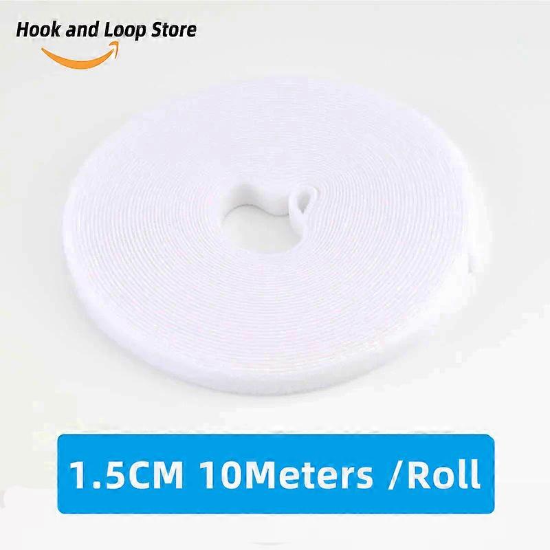 10Mx1.5CM Reusable Fastening Tape Cable Ties Double Side Hook and Loop Straps For Wires Cords Manage Wire Organizer