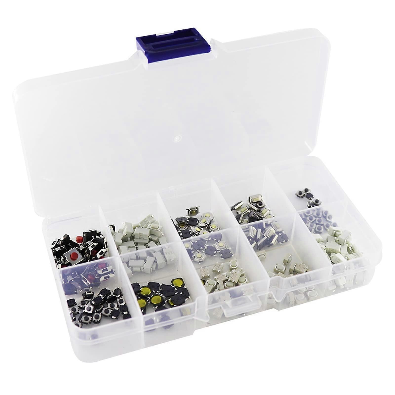 250 Pcs Tactile Push Button Switch Kit, 10 Types Microswitch for Car Remote Control