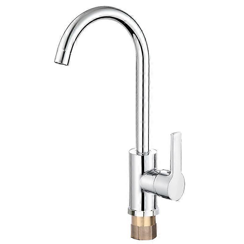 Single Lever Basin Faucet - Chrome - Kitchen Faucet Hot Cold Solid Copper Single Cold Sink Laundry Sink Rotatable Home-16814