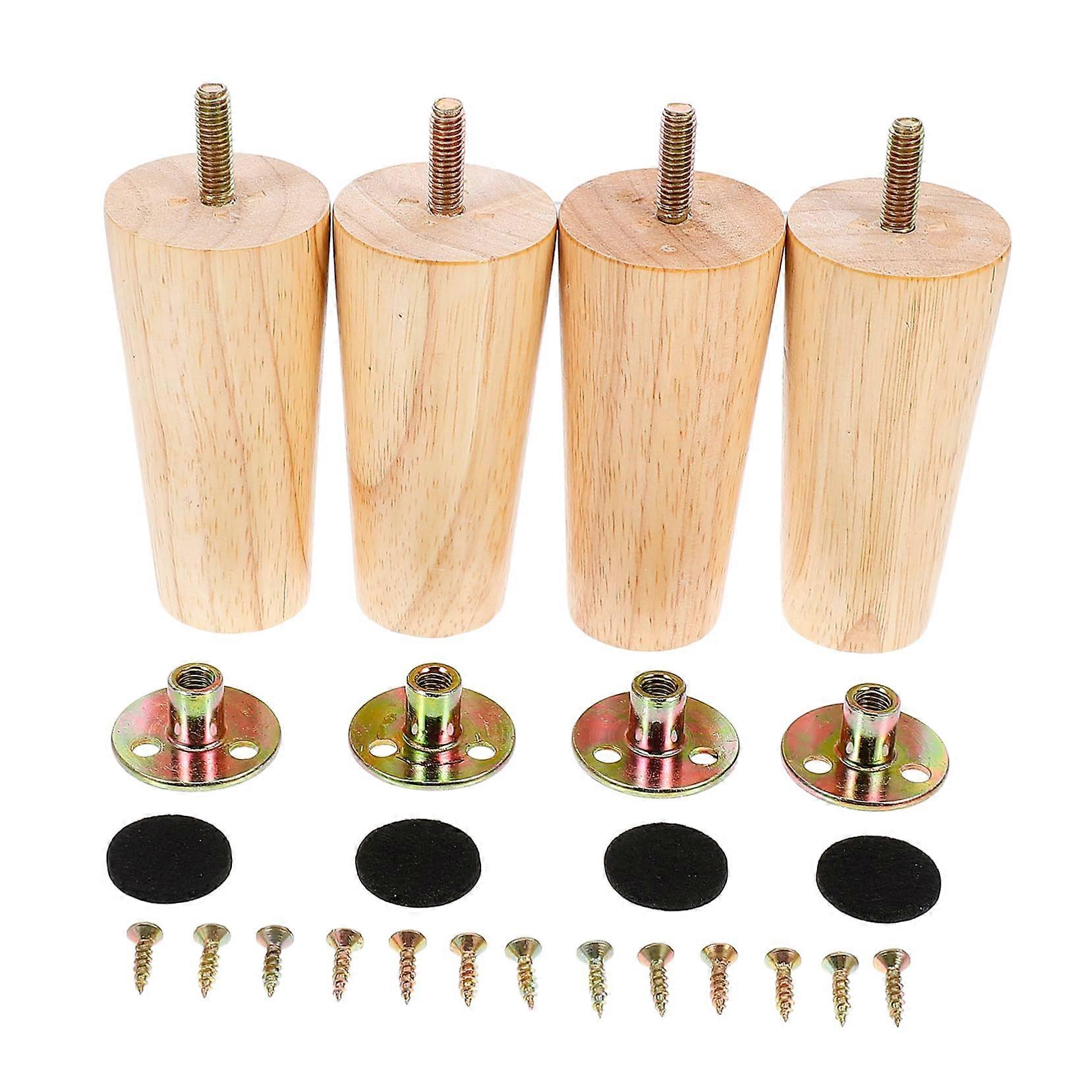4 Pack Solid Wood Tapered Furniture Legs for Sofa and Table Replacement, Durable and Easy Install