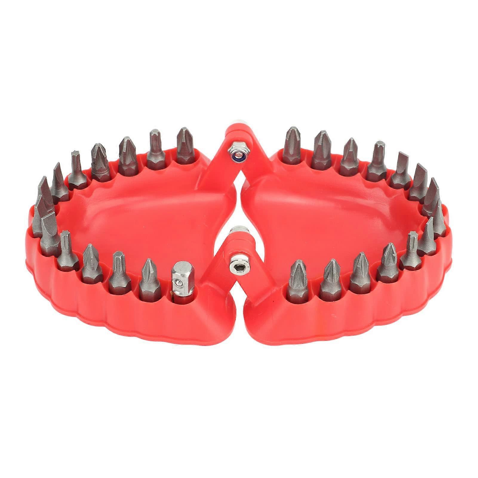 28 Hole Drill Bit Holder Organizer, 3D Denture Design Storage Stand with Bits for Desk Use
