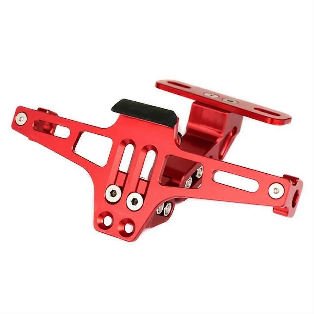 Universal Motorcycle License Plate Holder Adjustable Aluminum Bracket with NoDrill Installation