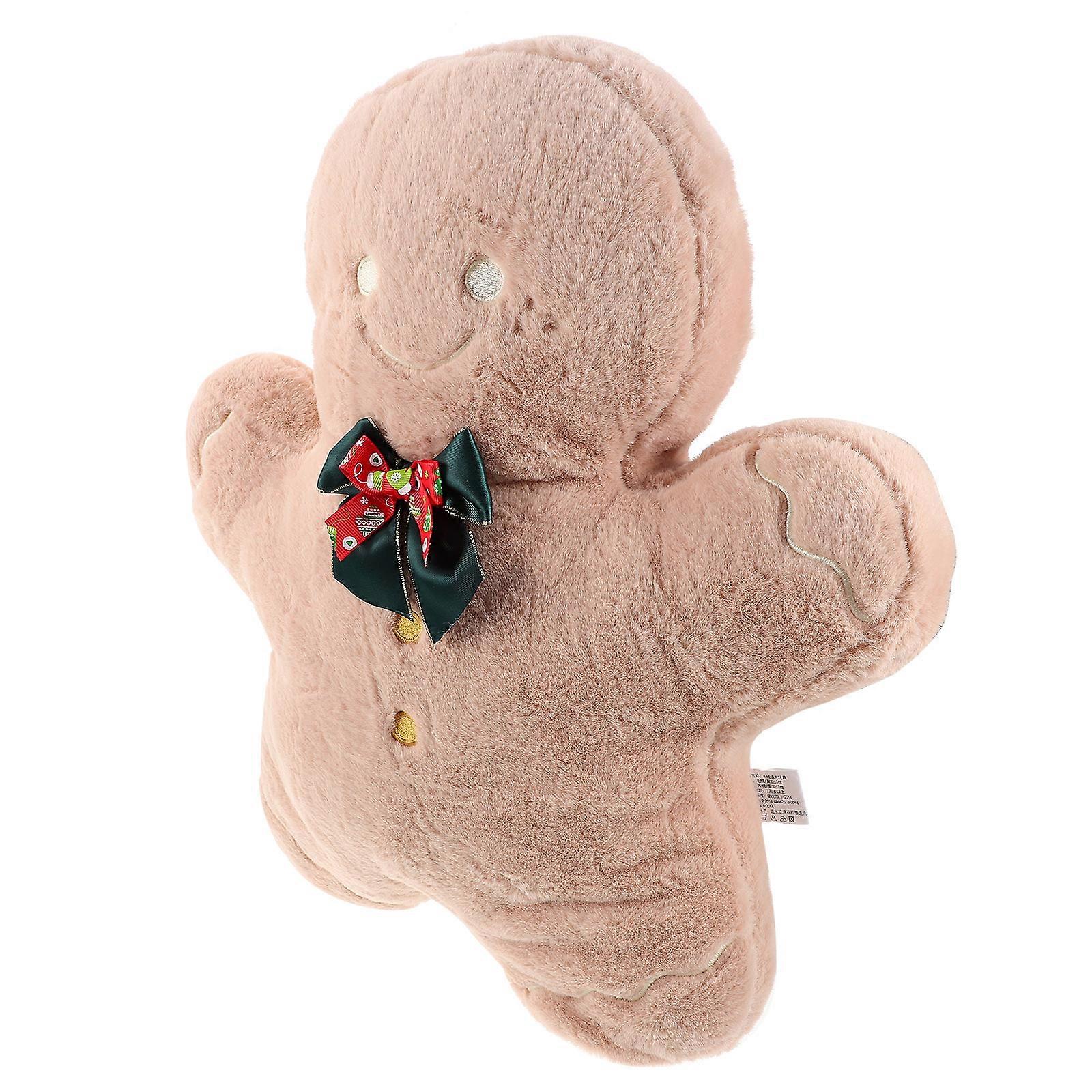 Sofa Use Gingerbread Man Shaped Cushion Decorative Home Decor 1Pack Brown