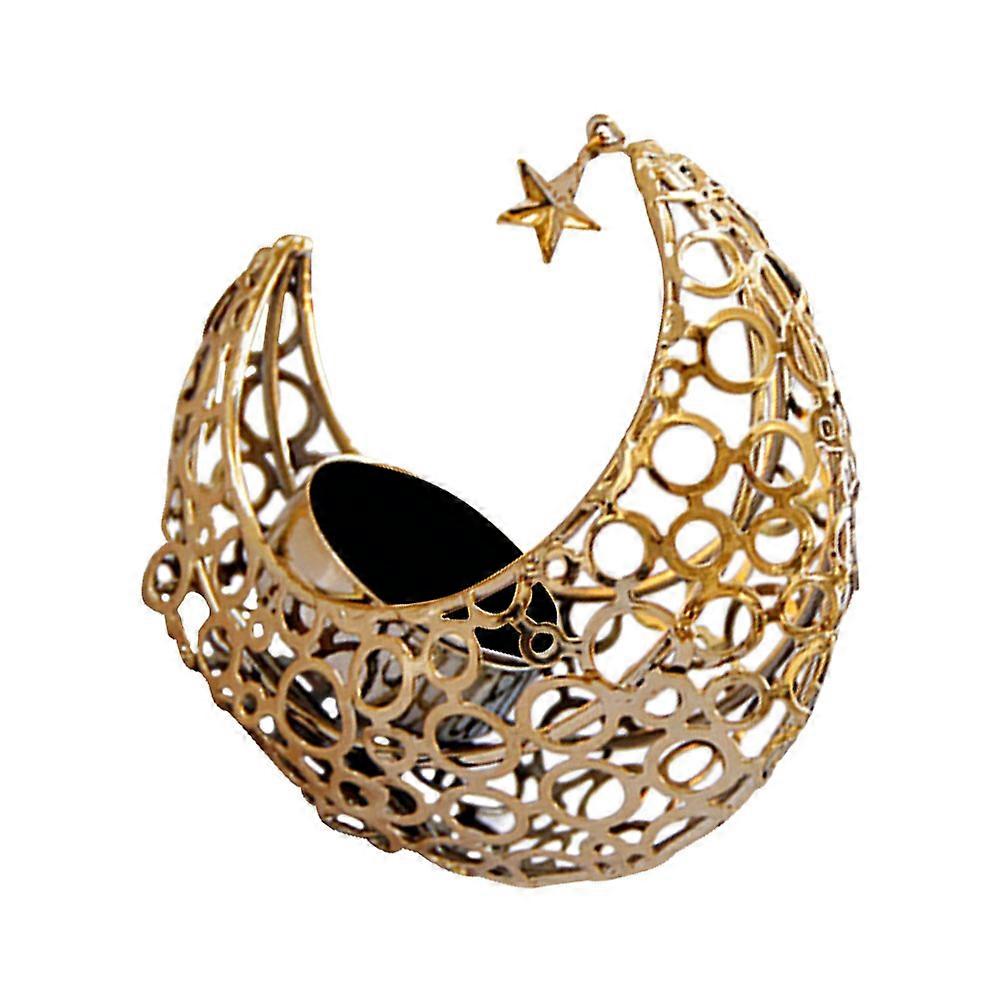 Metal Candle Holder for Candlelight Dinner Decor Moon Shaped