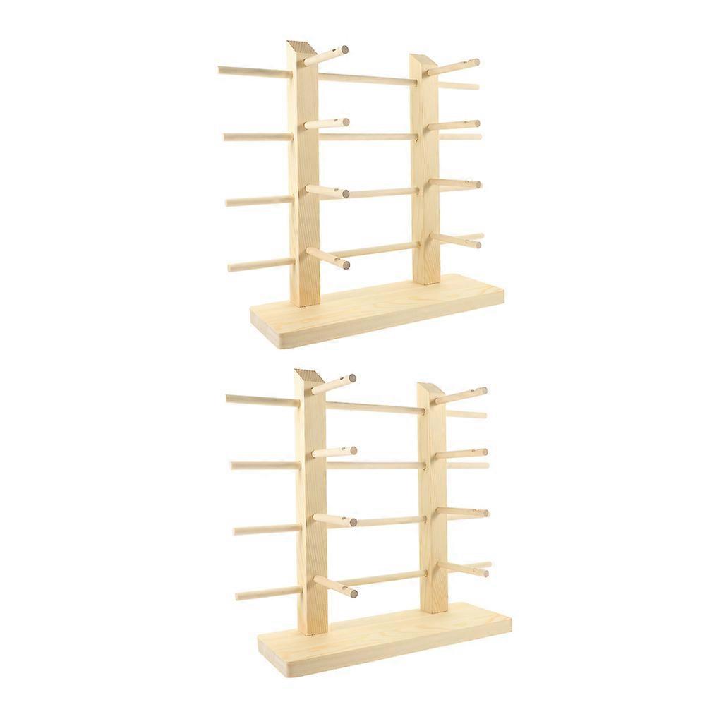 Wooden Sunglasses Display Stand for Display 4Pcs Multi-Layer Eyewear Holder