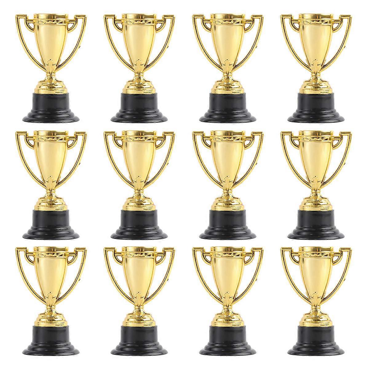 Golden Award Trophy Plastic Mini Trophy for Awarding 36Pcs Collection