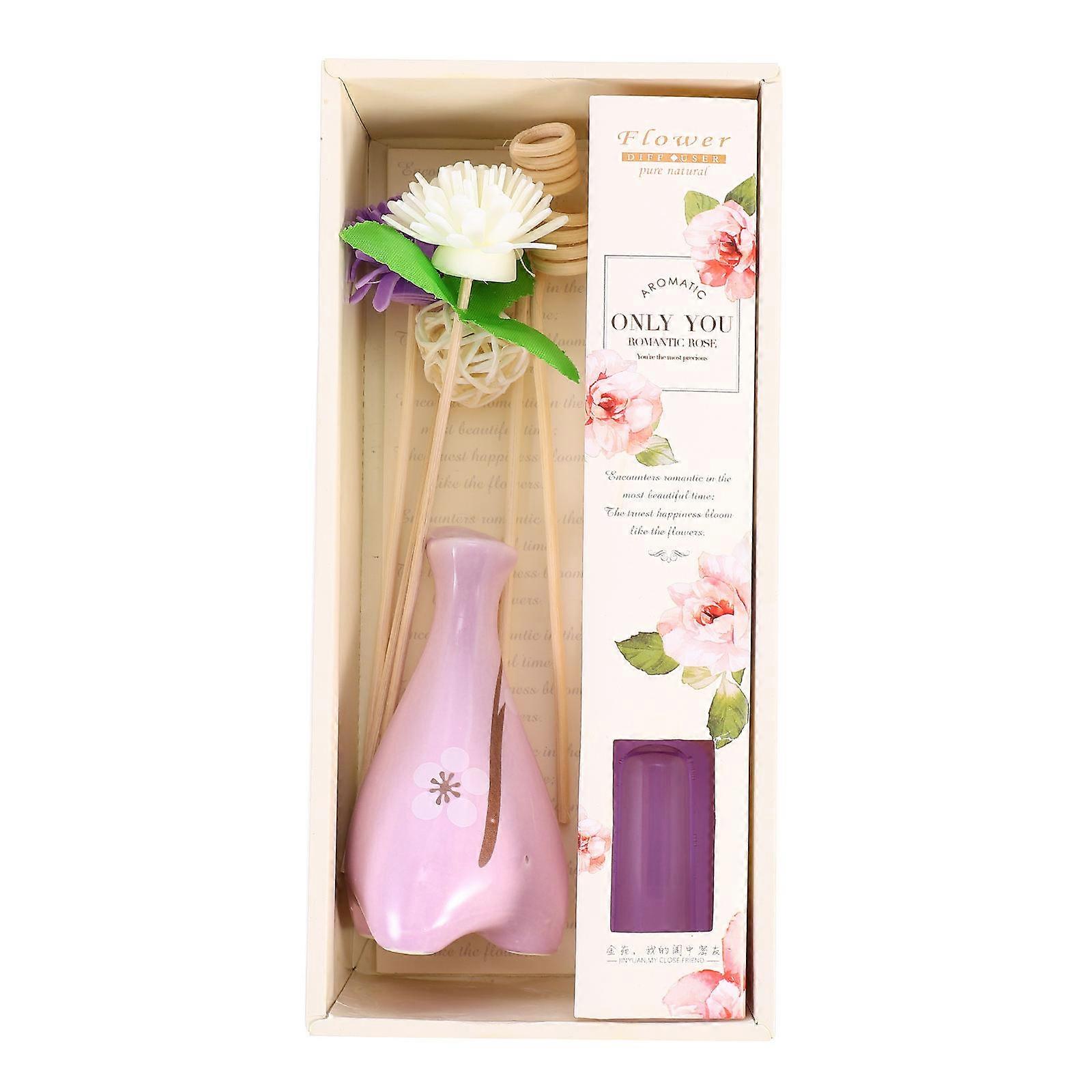 Ceramic Bottle Aromatherapy Set for Stress Relief 1Set Purple