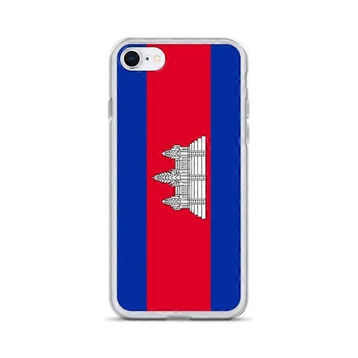 Phone Case – Cambodia Flag – Compatible with iPhone 8 – Soft Case – Durable and Shockproof - Silicone - Pixelforma