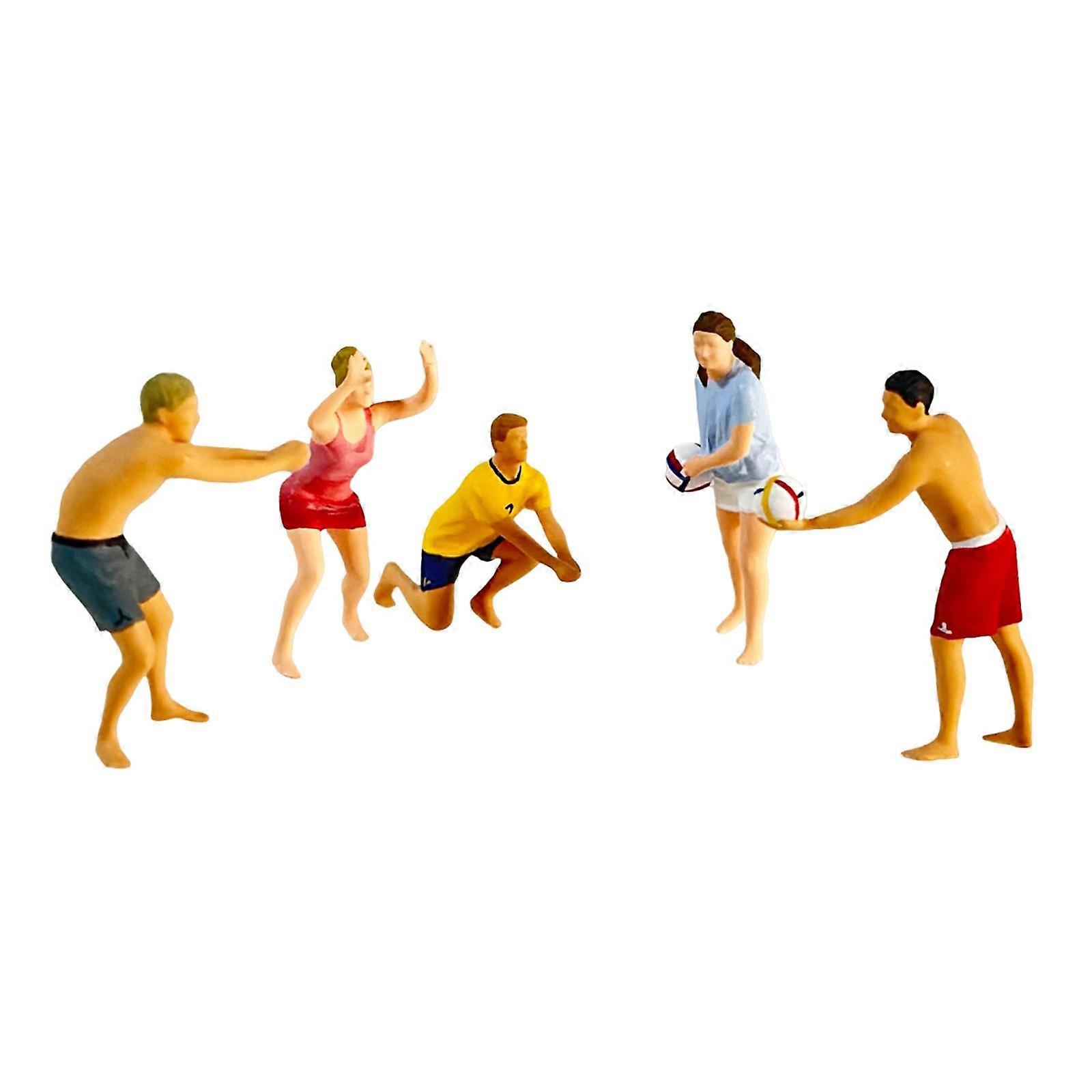 5x 1/64 Miniature Figures Beach Volleyball Tiny for Layout Props Collections