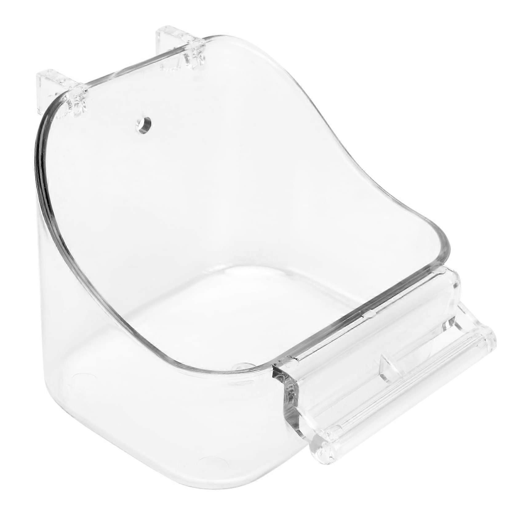 Transparent Bird Bath Basin for Parrots with MultiFunctional Feeder Design, Smooth Edge Safety