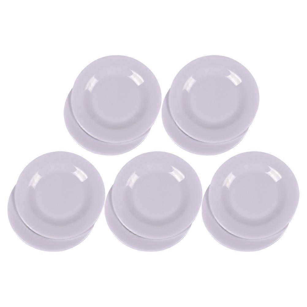 White Plastic Doll Tableware Miniature Plate Model for Decor 10Pcs