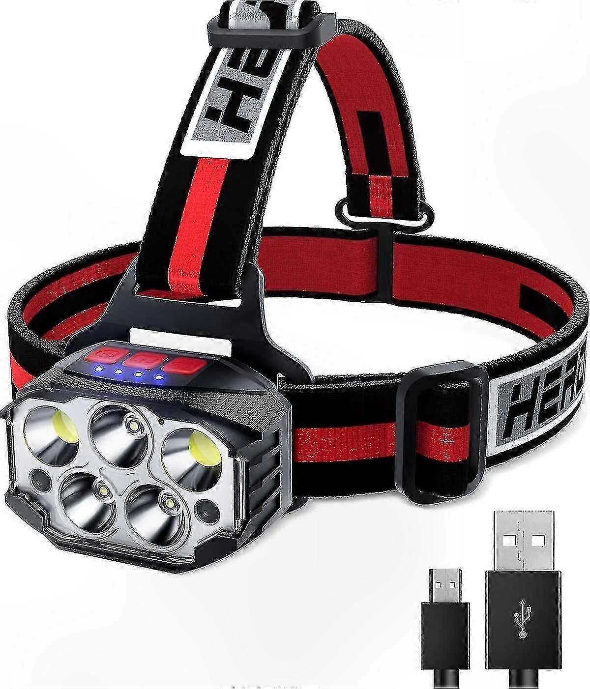 Rechargeable LED Lamp with Red Flash and Motion Sensor, 7 Lighting Modes